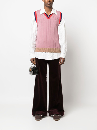 GUCCI Pink V-neck Wool Sweater Vest outlook