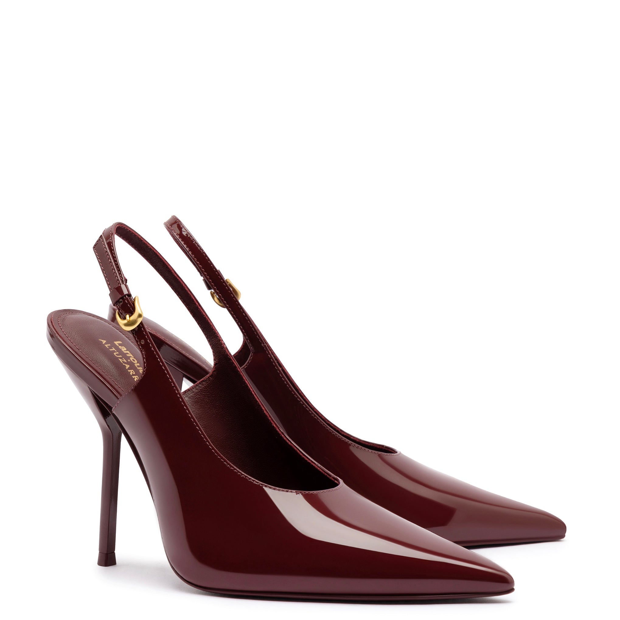 LARROUDÉ X ALTUZARRA PUMP IN BURGUNDY PATENT LEATHER - 4
