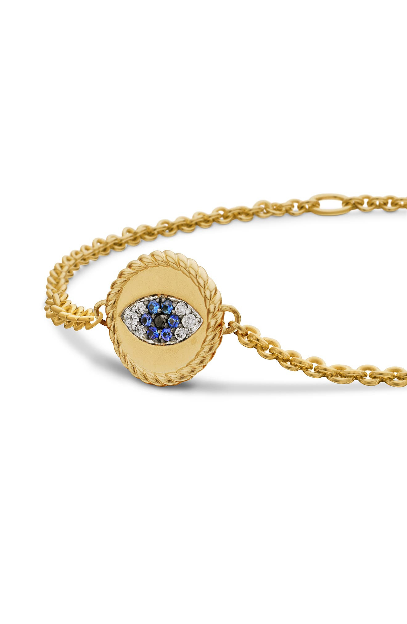 David Yurman Cable Collectibles Diamond & Sapphire Evil Eye Bracelet in Blue Sapphire/Diamond at Nor - 7