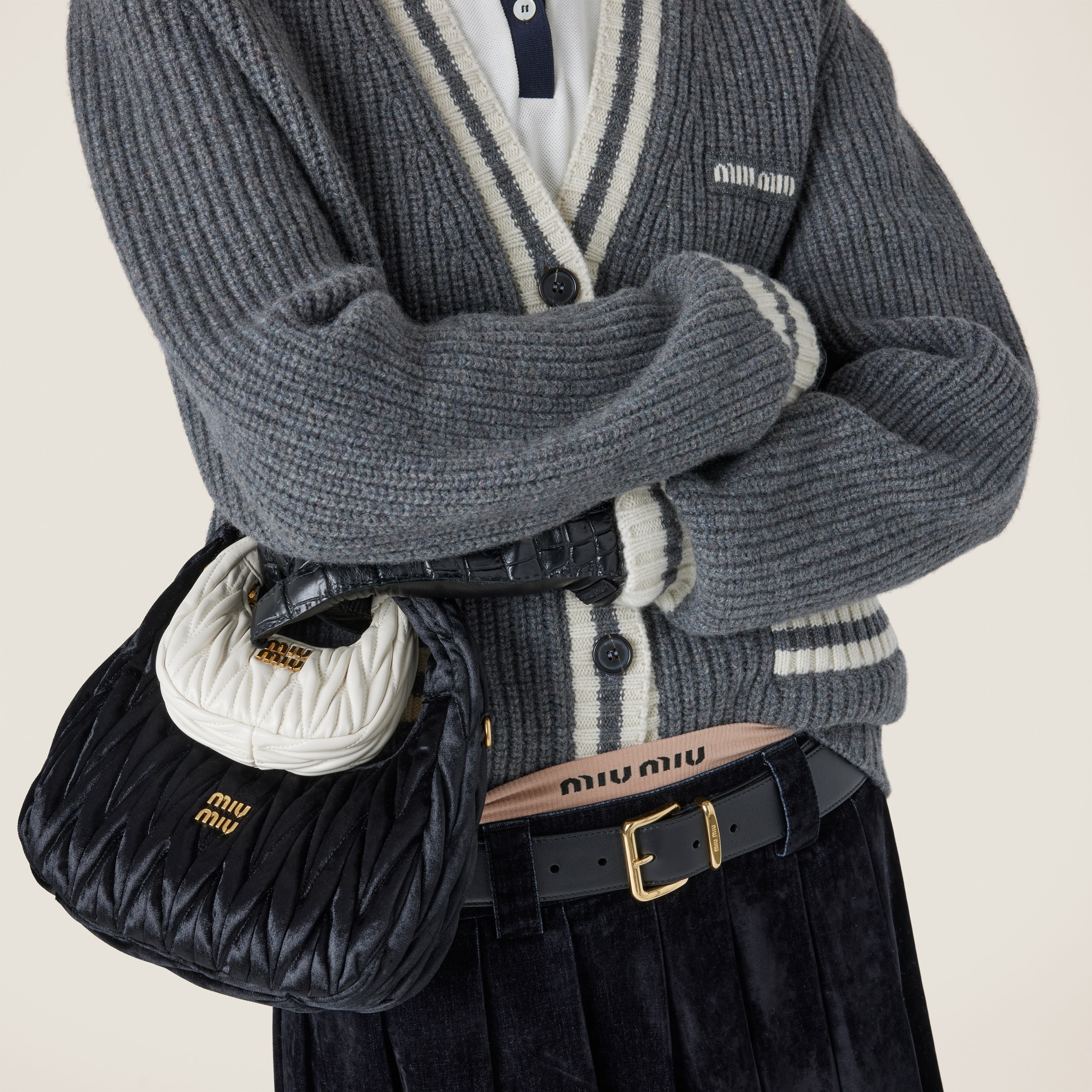 Ribbed knit wool and cashmere cardigan - 5
