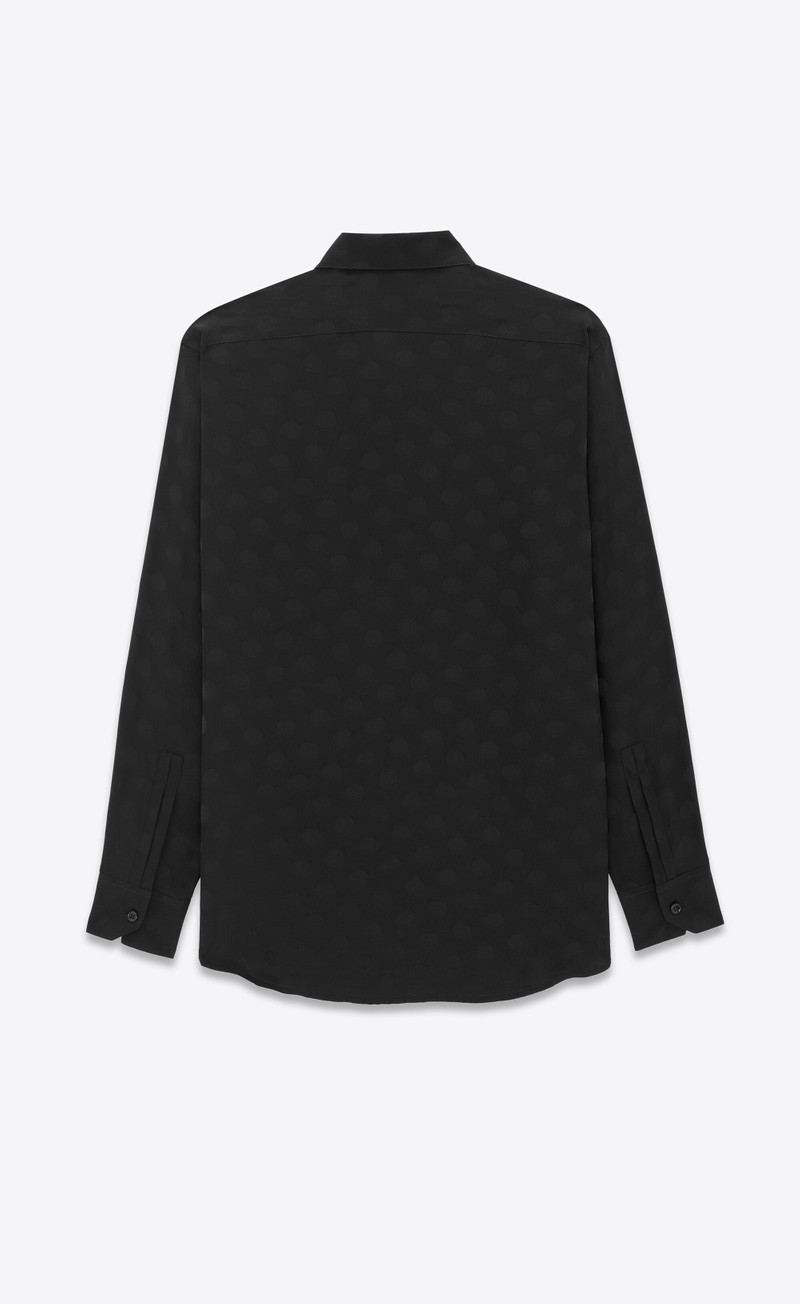 SAINT LAURENT shirt in dotted shiny and matte silk outlook