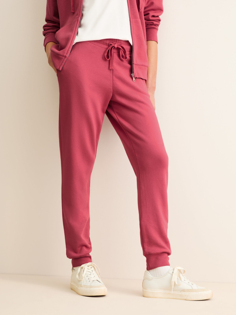 Women's Cuffed Sweatpants Quinn Cotton Modal Garnet Red 4