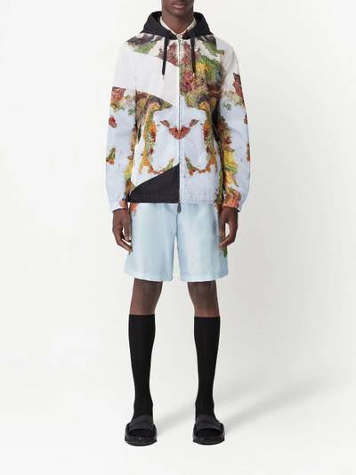 Burberry map-print silk shorts outlook