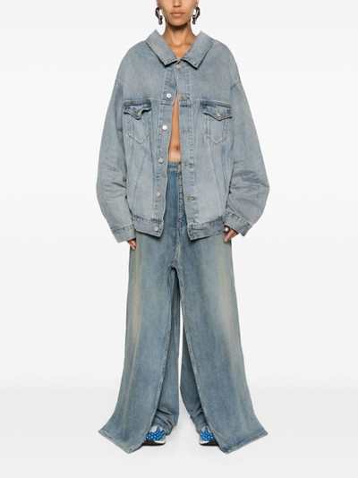 BALENCIAGA layered mid-rise wide-leg jeans outlook