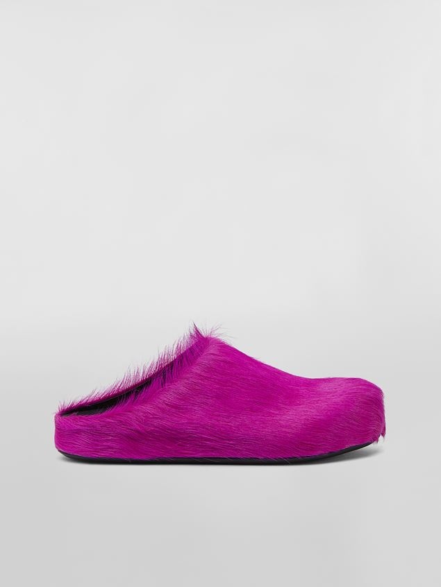 FUCHSIA LONG-HAIR CALFSKIN FUSSBETT SABOT - 1