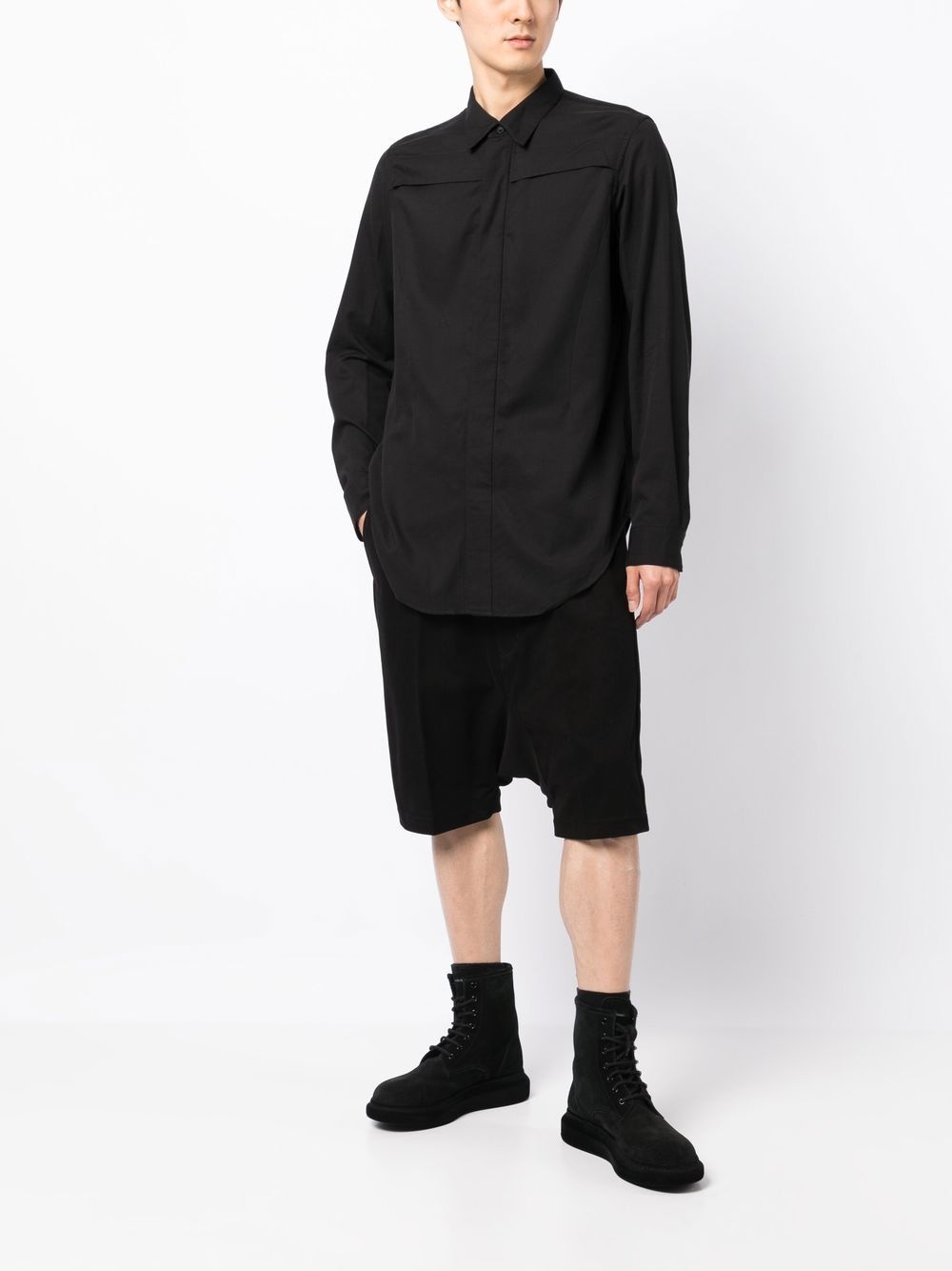 drop-crotch track shorts - 2