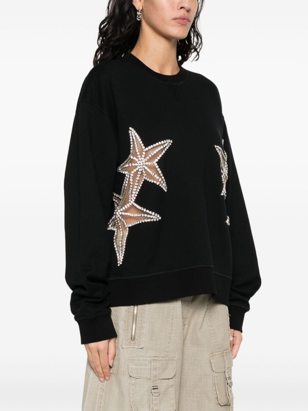 crystal-embellished cotton sweatshirt - 3