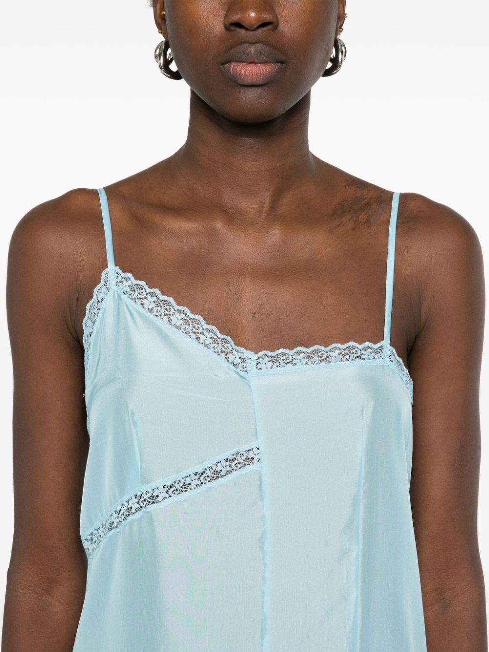asymmetric silk maxi dress - 5