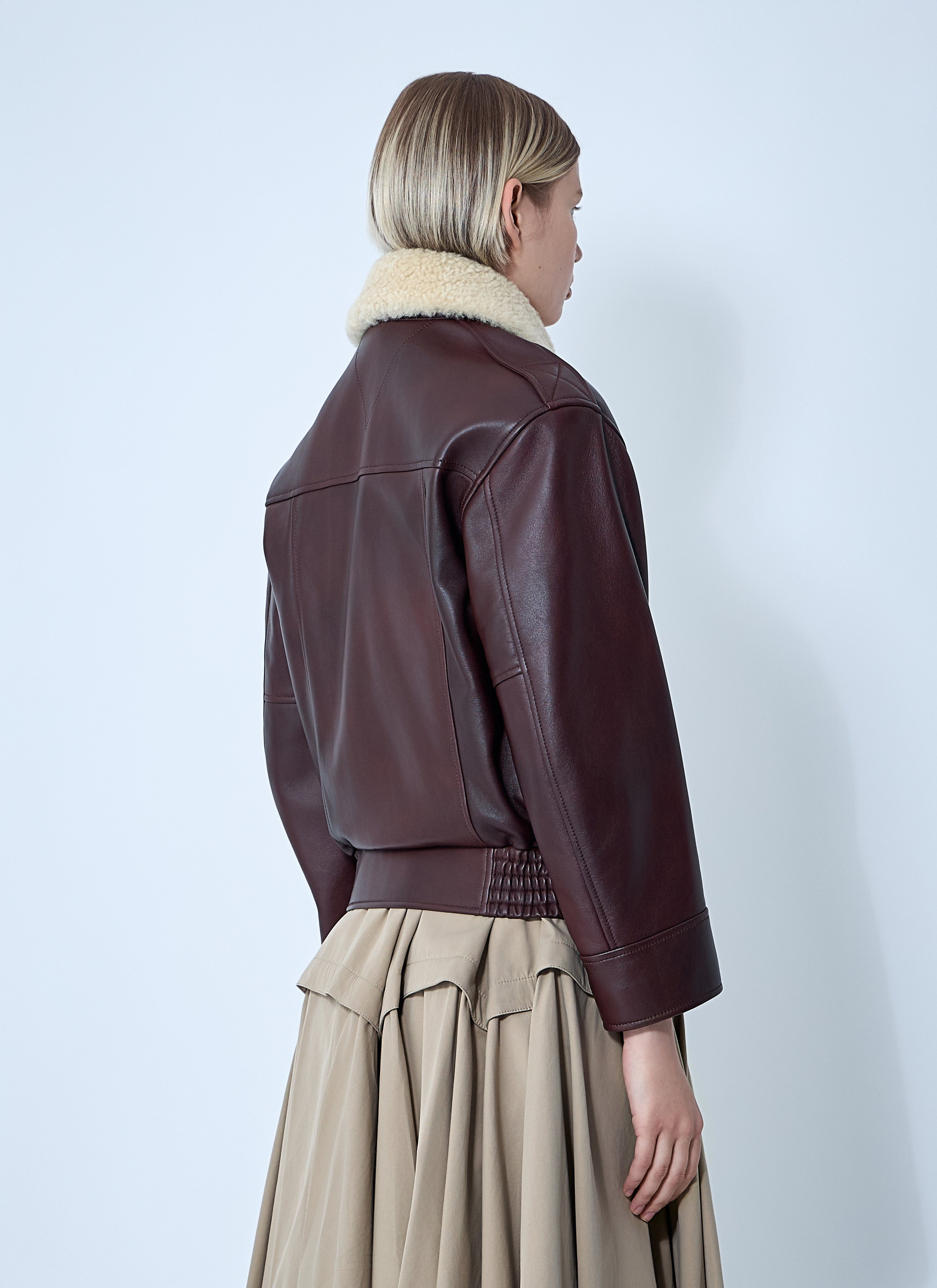 Bottega Veneta Women Leather Blouson Jacket - 4