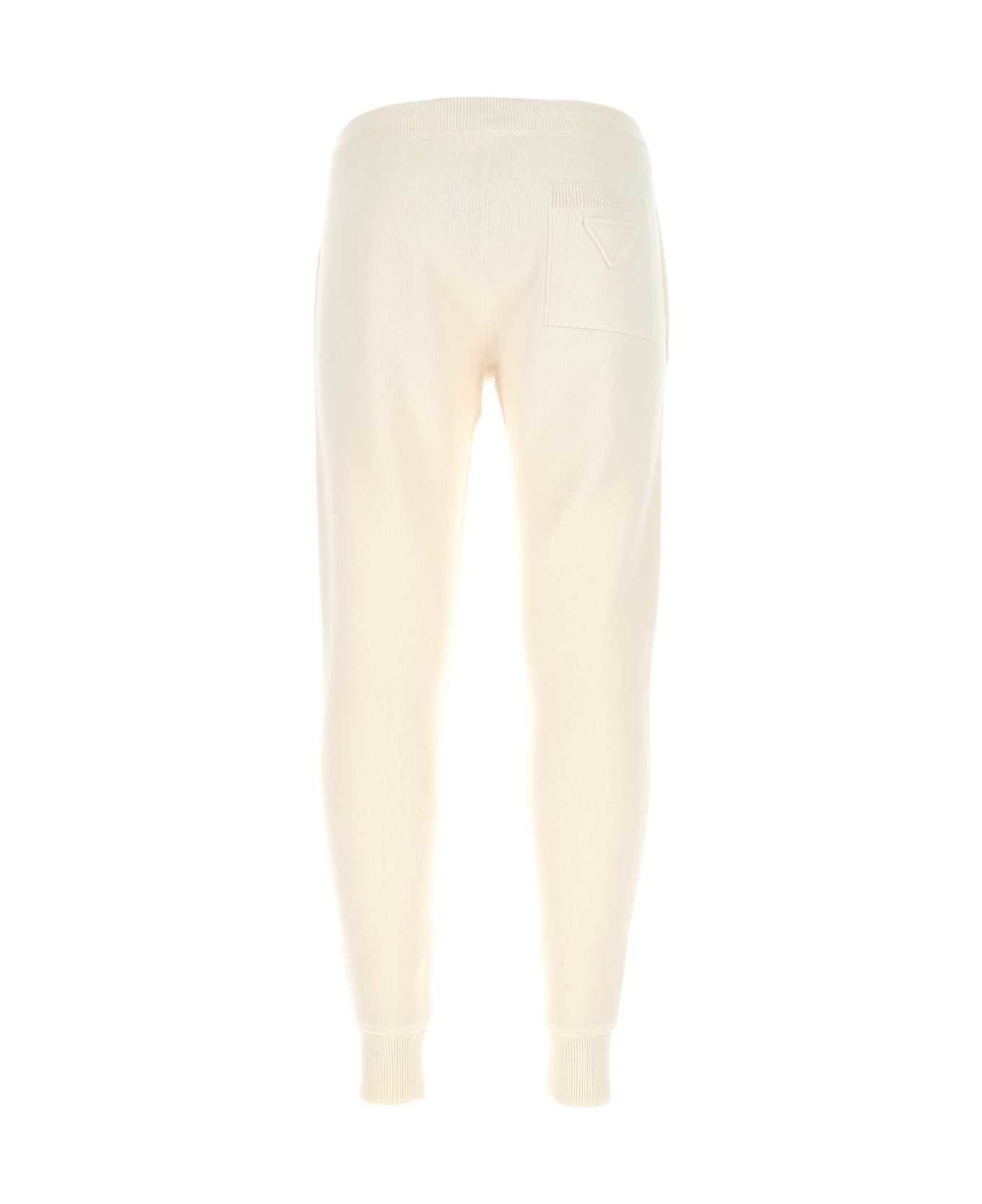 Ivory Stretch Cashmere Blend Joggers - 2
