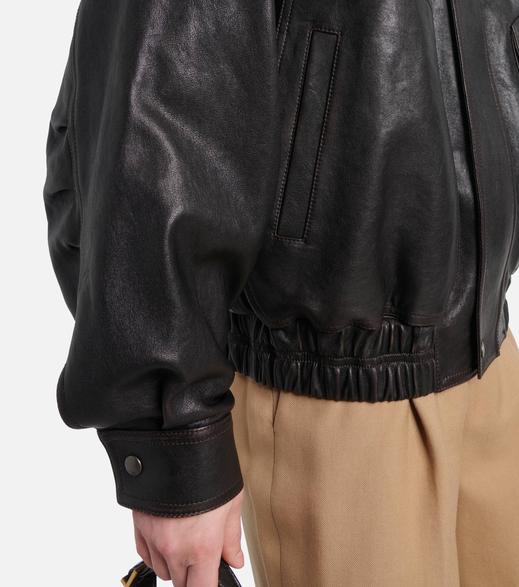 Leather bomber jacket - 6