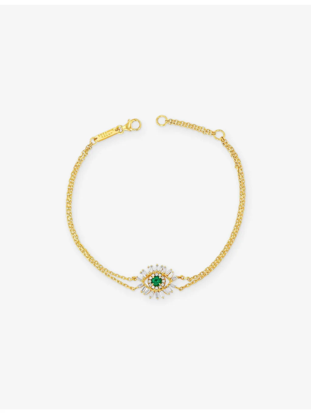 Evil Eye Mini Turquoise 18ct Gold and Diamond Bracelet - 1