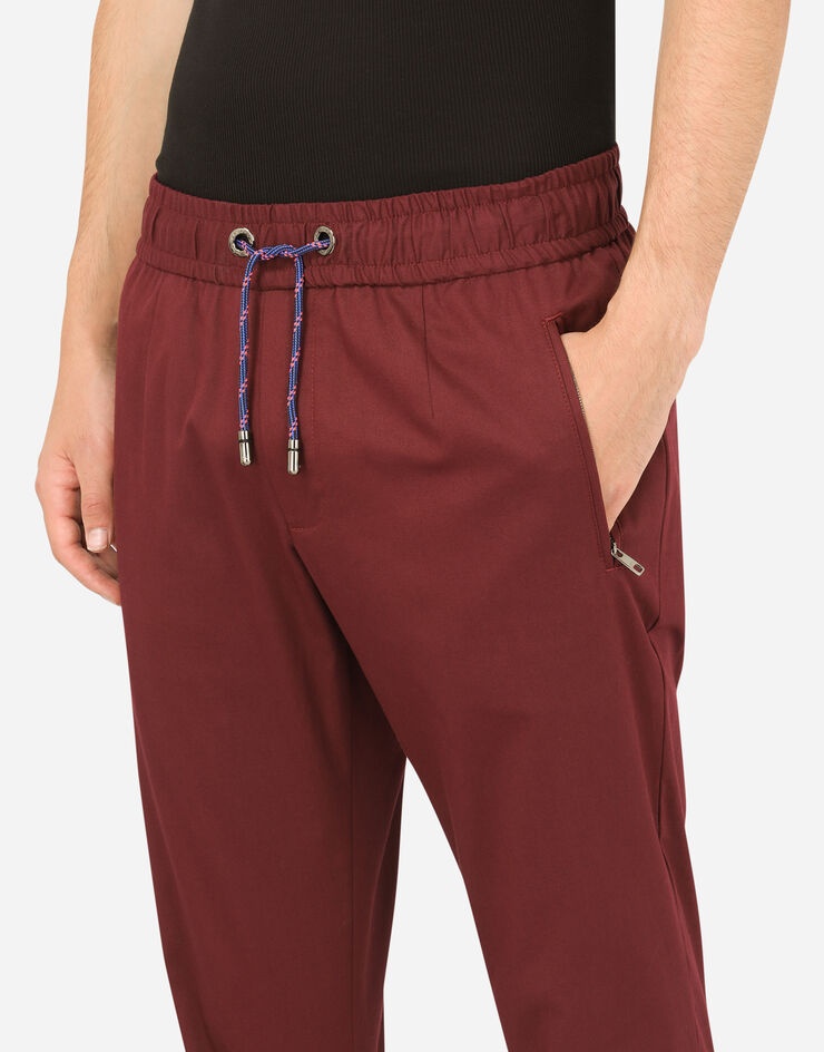 Stretch cotton jogging pants with embroidery - 4