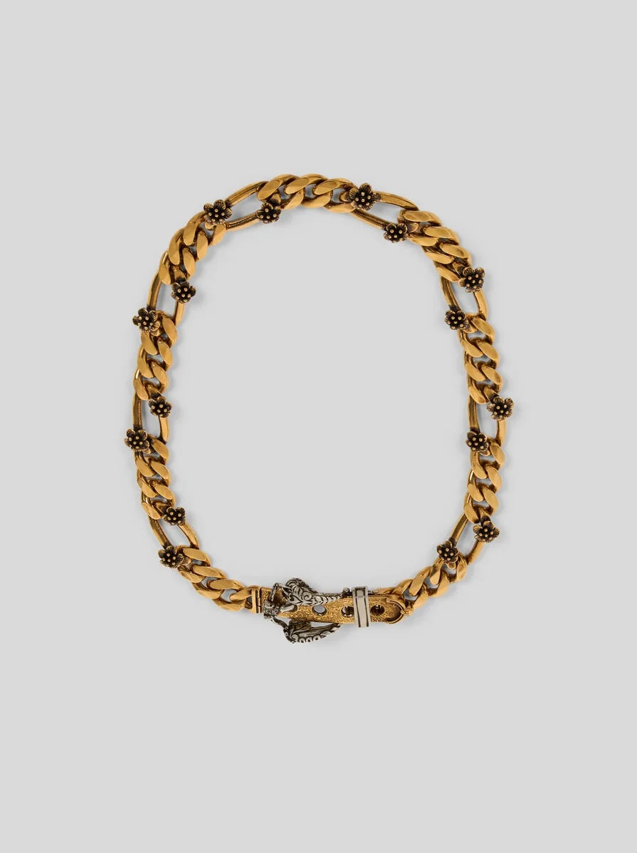 CHAIN NECKLACE WITH PAISLEY BUCKLE - 1
