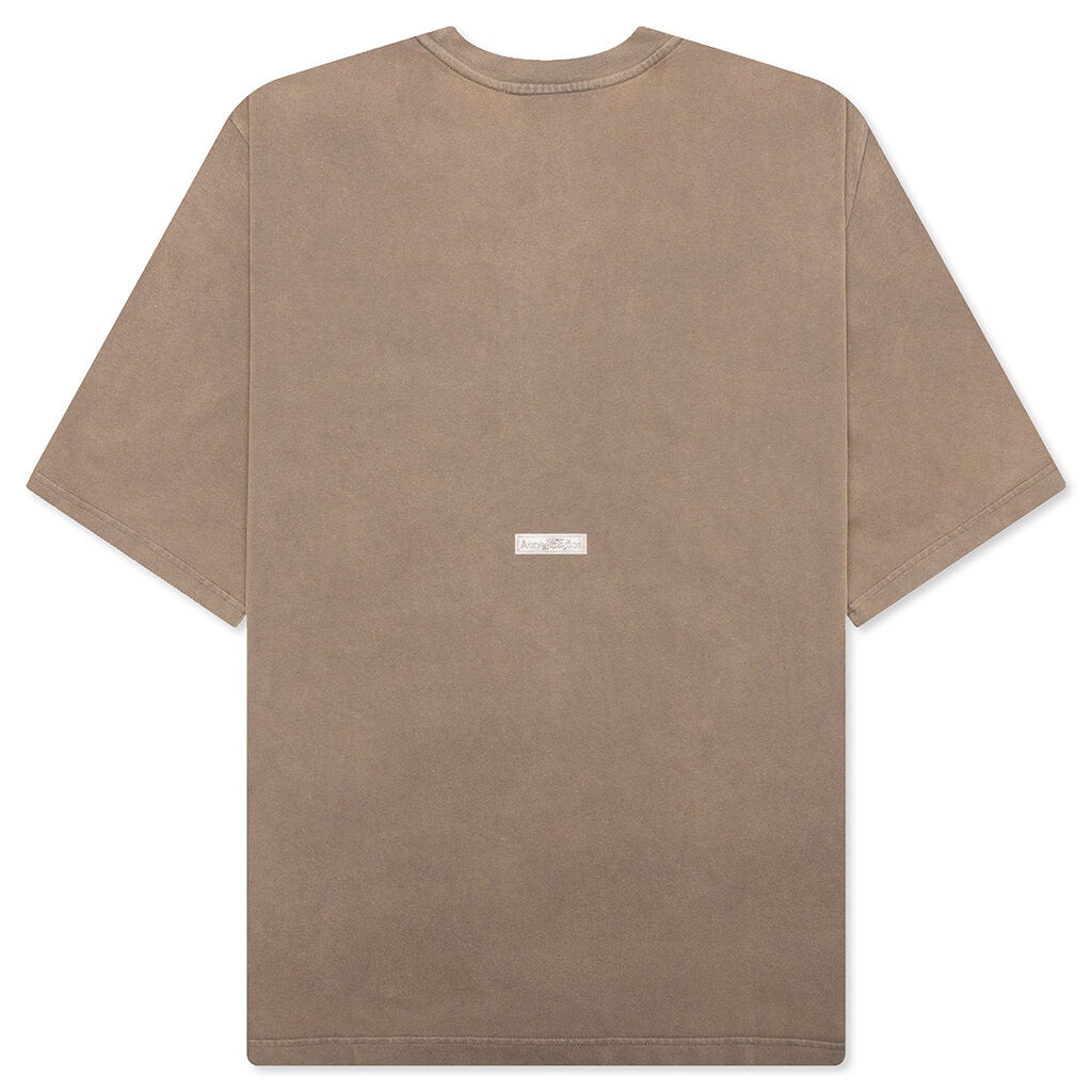 GARMENT DYED CREW NECK T-SHIRT FN-UX-TSHI000018 - TAUPE BROWN - 2