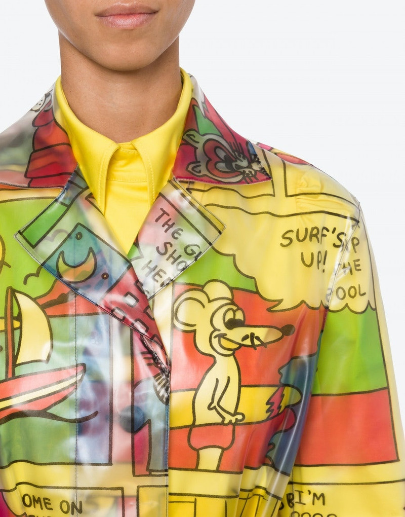 MOSCHINO COMICS WATERPROOF TRENCH COAT 4