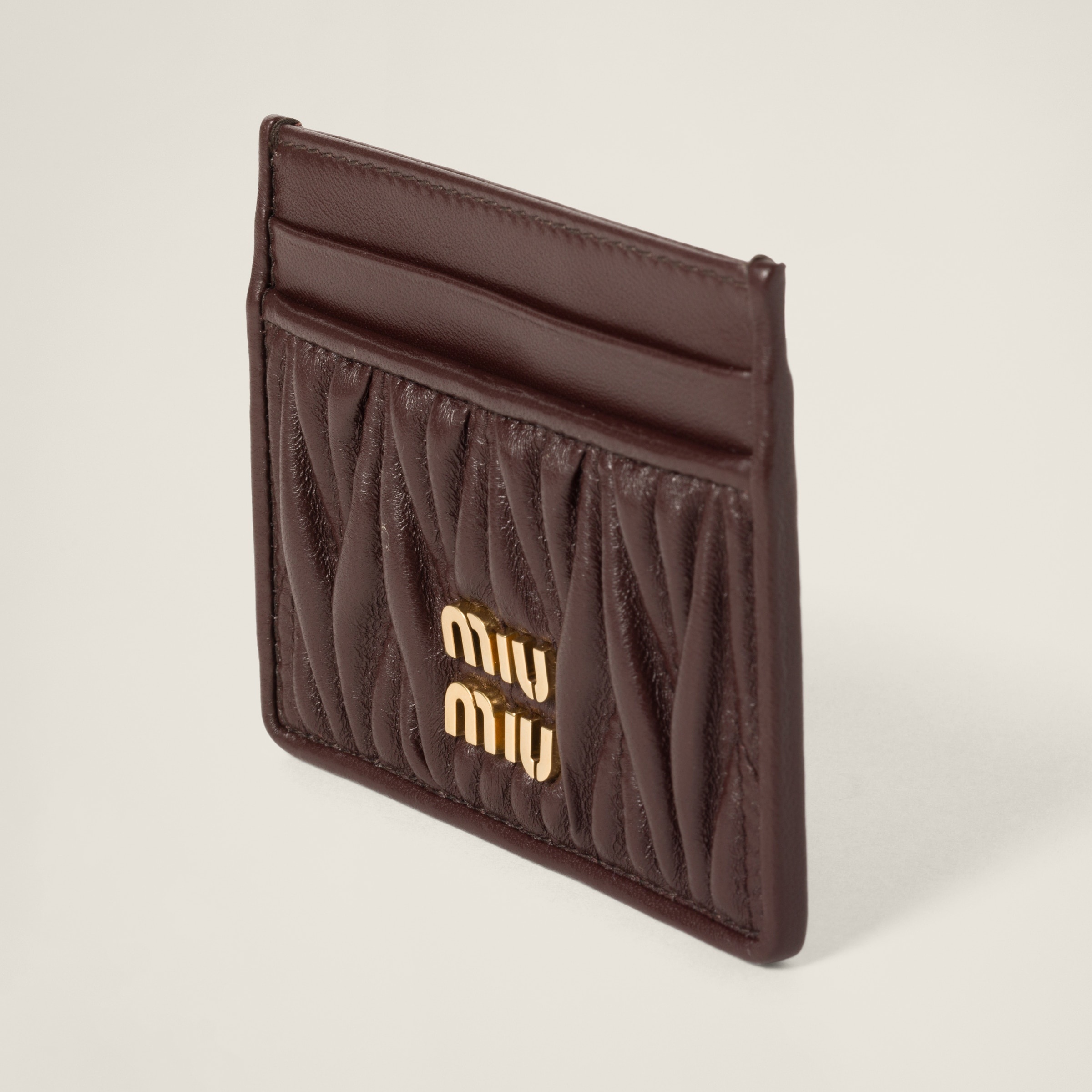 Miu Miu Matelassé nappa leather card holder | REVERSIBLE