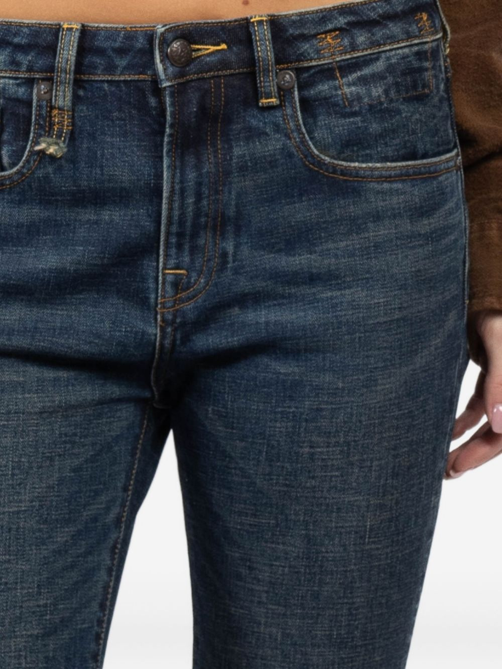 faded-wash cotton jeans - 5