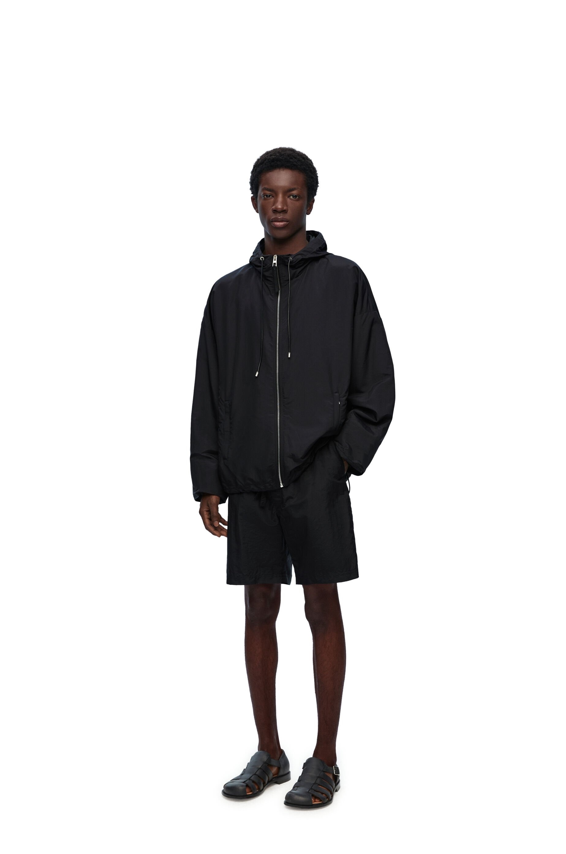 Hooded jacket in technical silk - 2