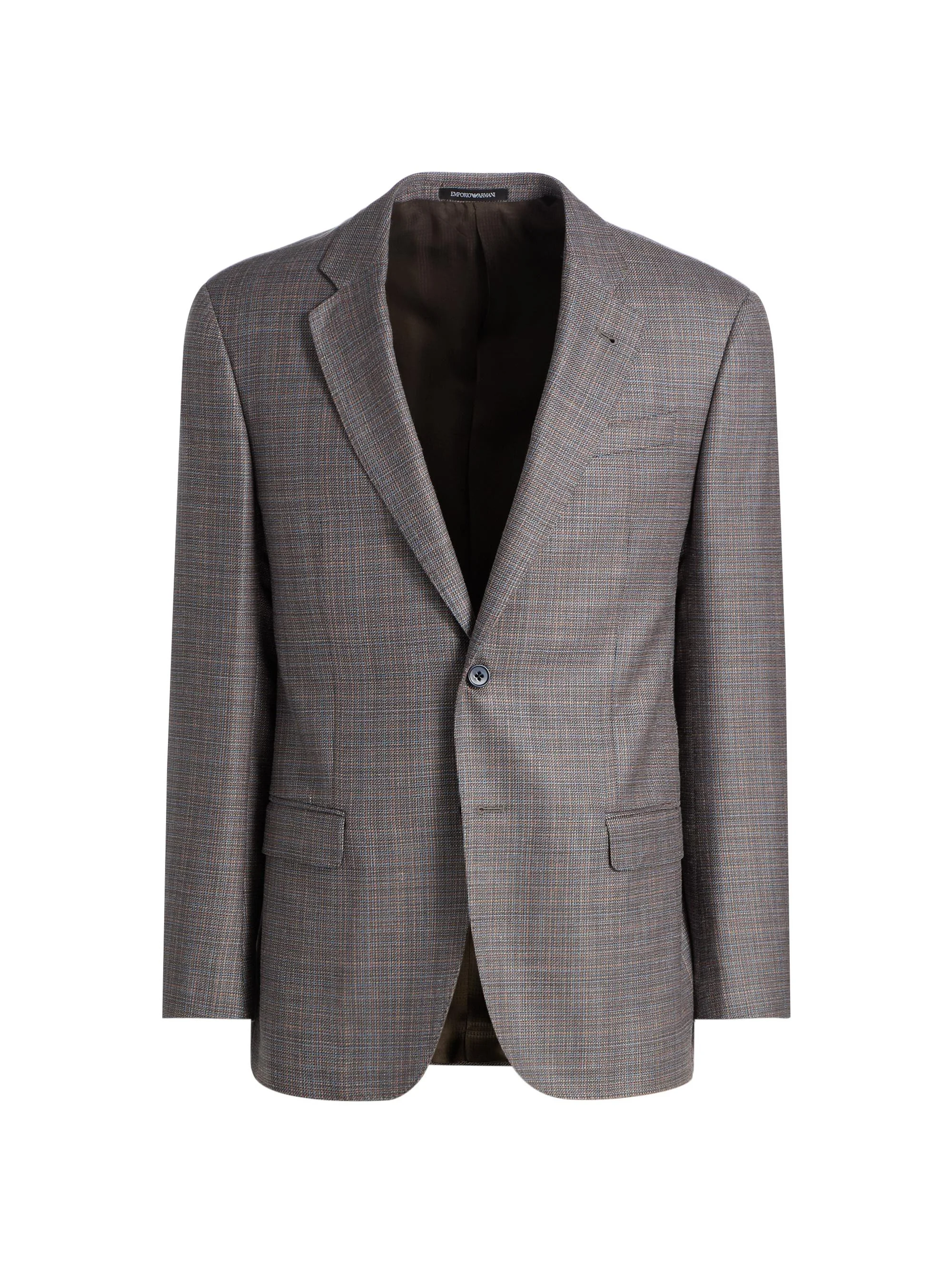 Men's Woven Wool-Silk-Linen Sport Coat - Blue Orange - 1