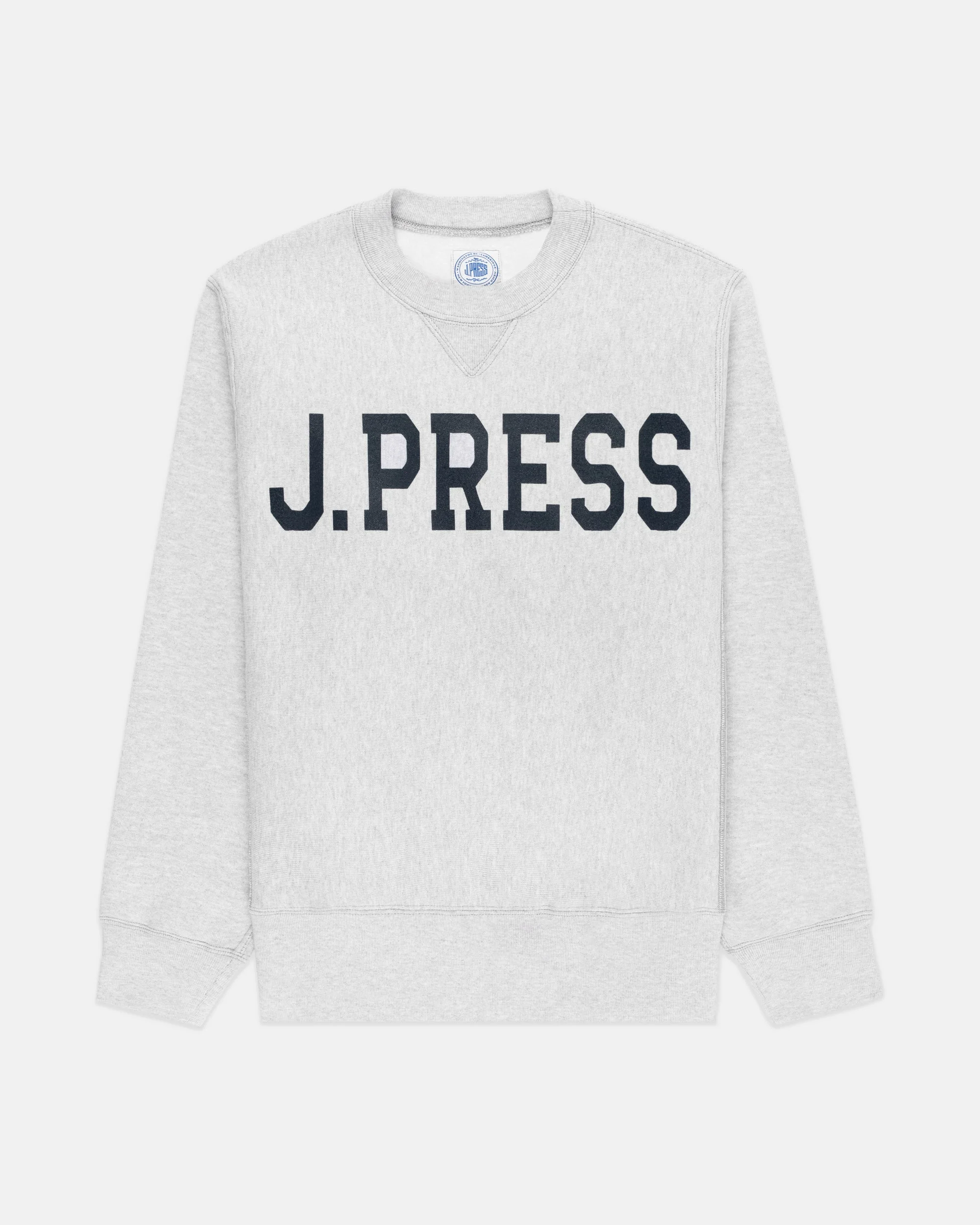 MADE-IN-USA ASH GREY J.PRESS CREWNECK SWEATSHIRT - 1