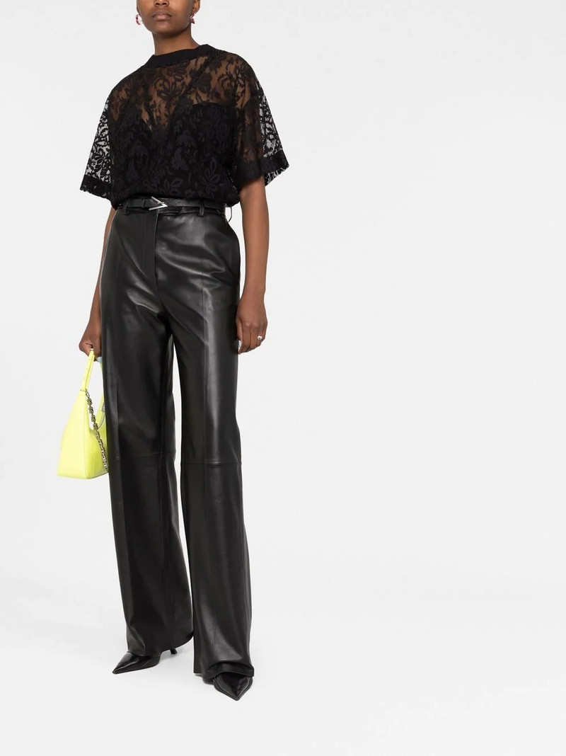 Alexander McQueen floral-lace short-sleeve top outlook