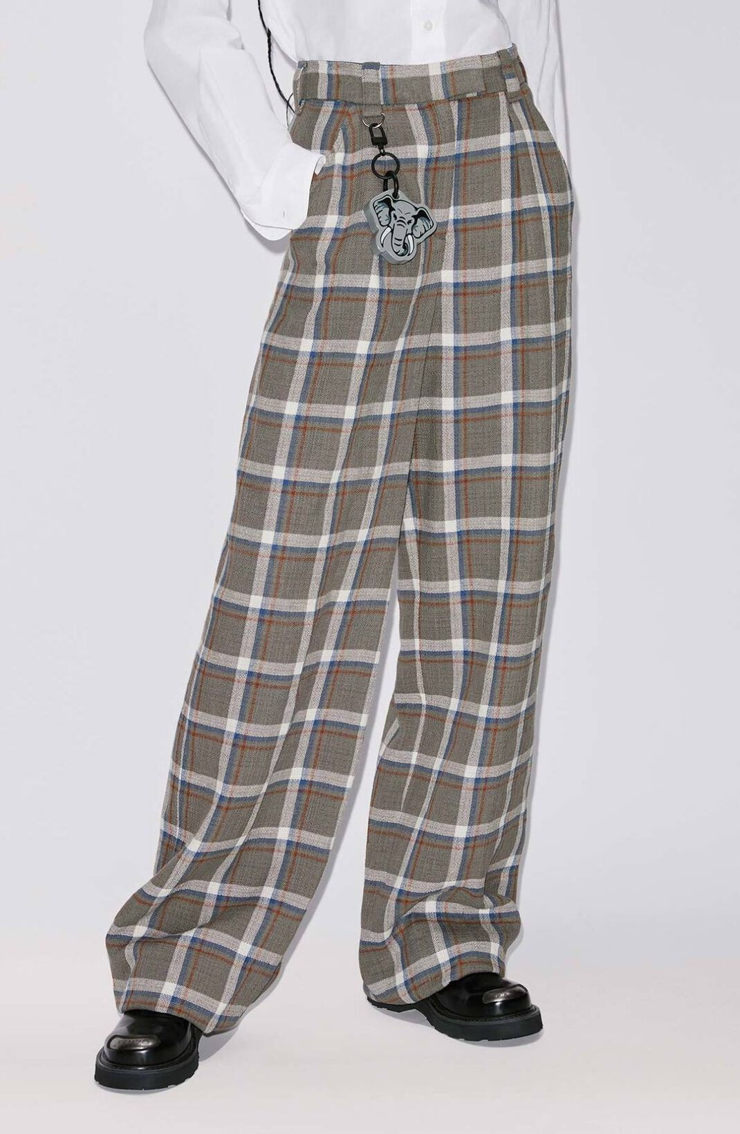 Flared checked trousers - 4