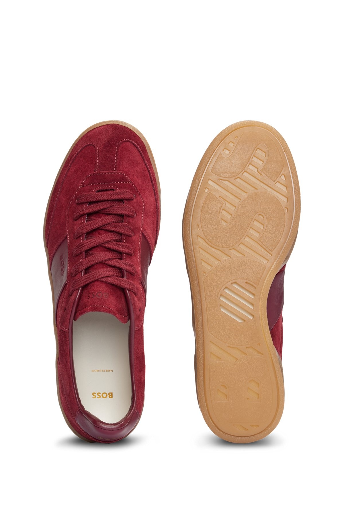 LOW-TOP TRAINERS IN LEATHER AND SUEDE - 4
