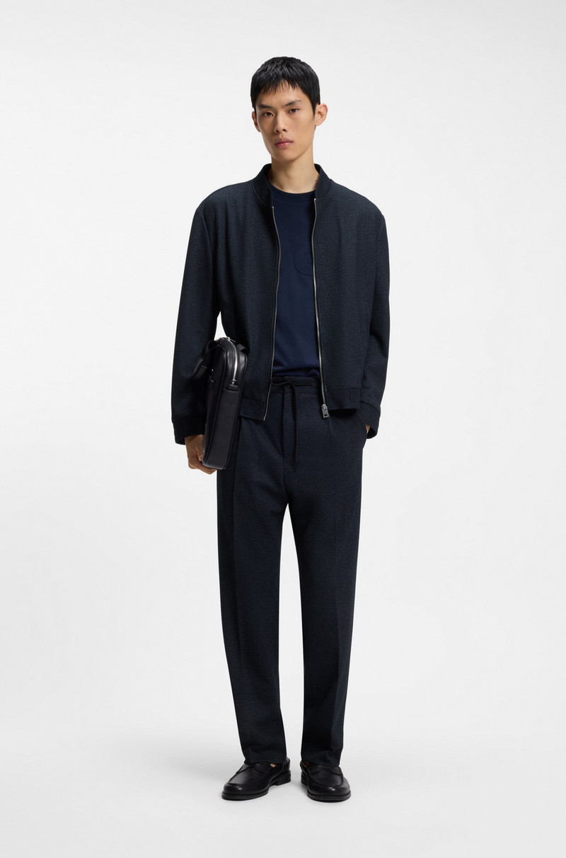 HUGO SLIM-FIT JACKET IN MICRO-PRINTED STRETCH FABRIC outlook