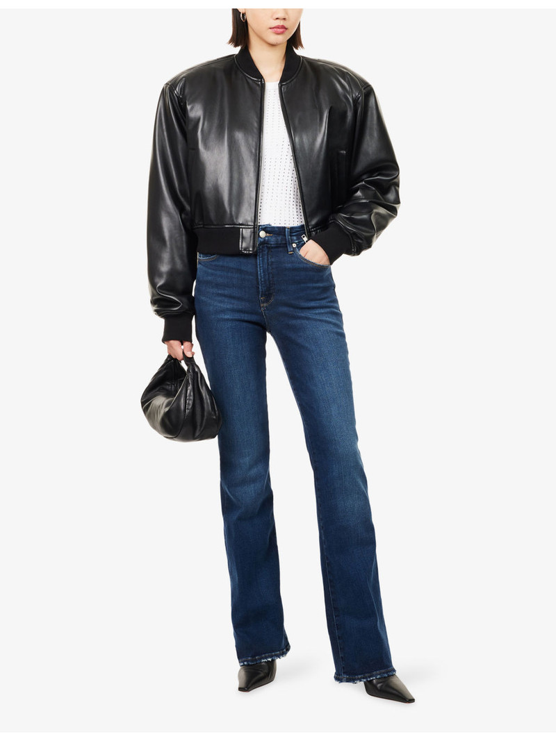 GOOD AMERICAN Good Classic Slim Bootcut Stretch-Denim Jeans outlook