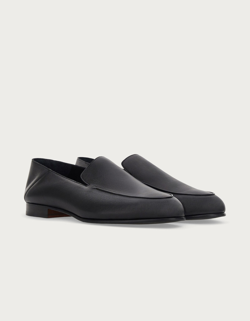 BLACK SHEEPSKIN LEATHER LOAFER 1