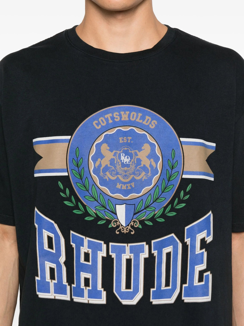Rhude Rhude Crest-print Cotton T-shirt outlook