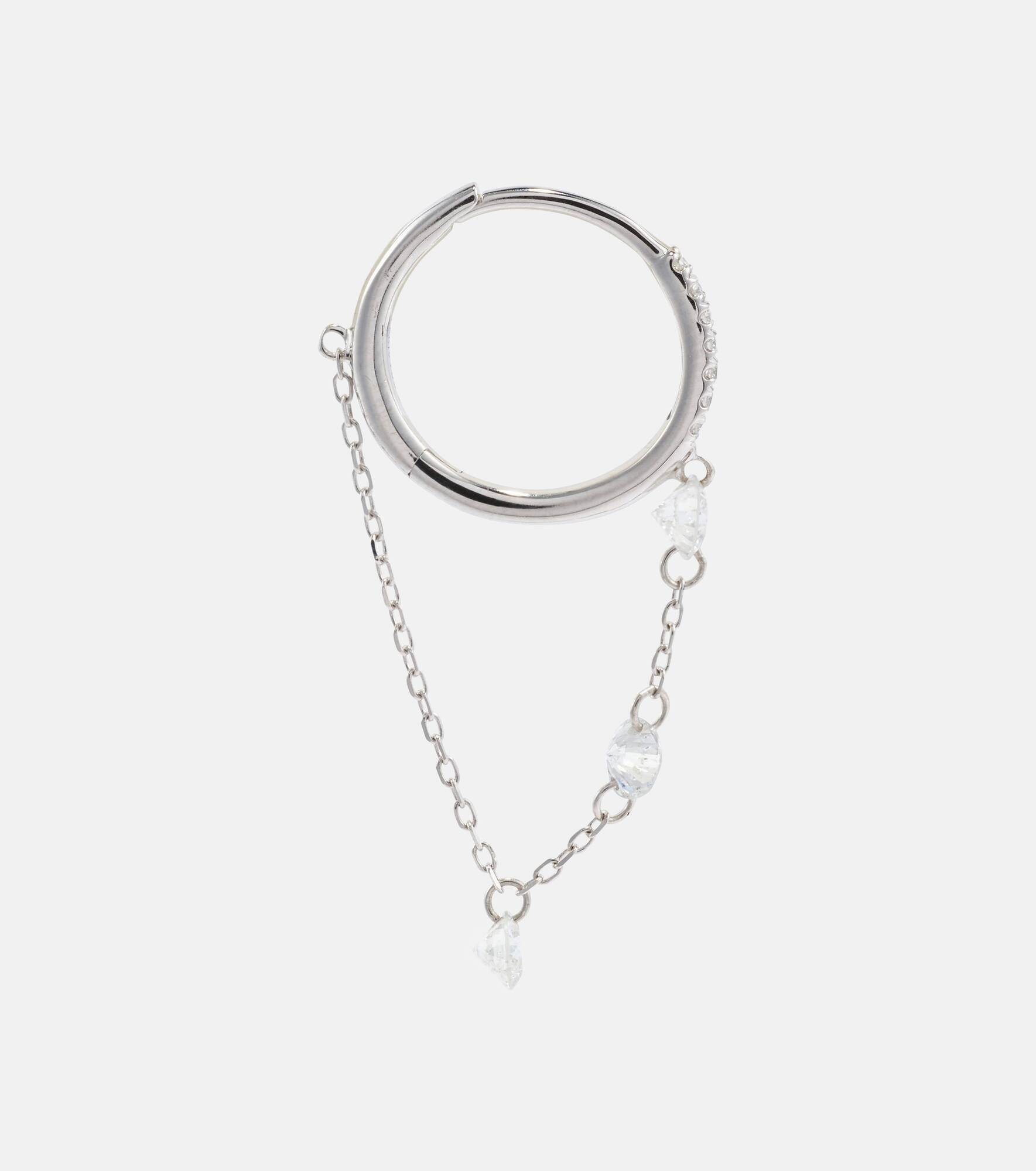18kt gold single earring with diamonds - 4