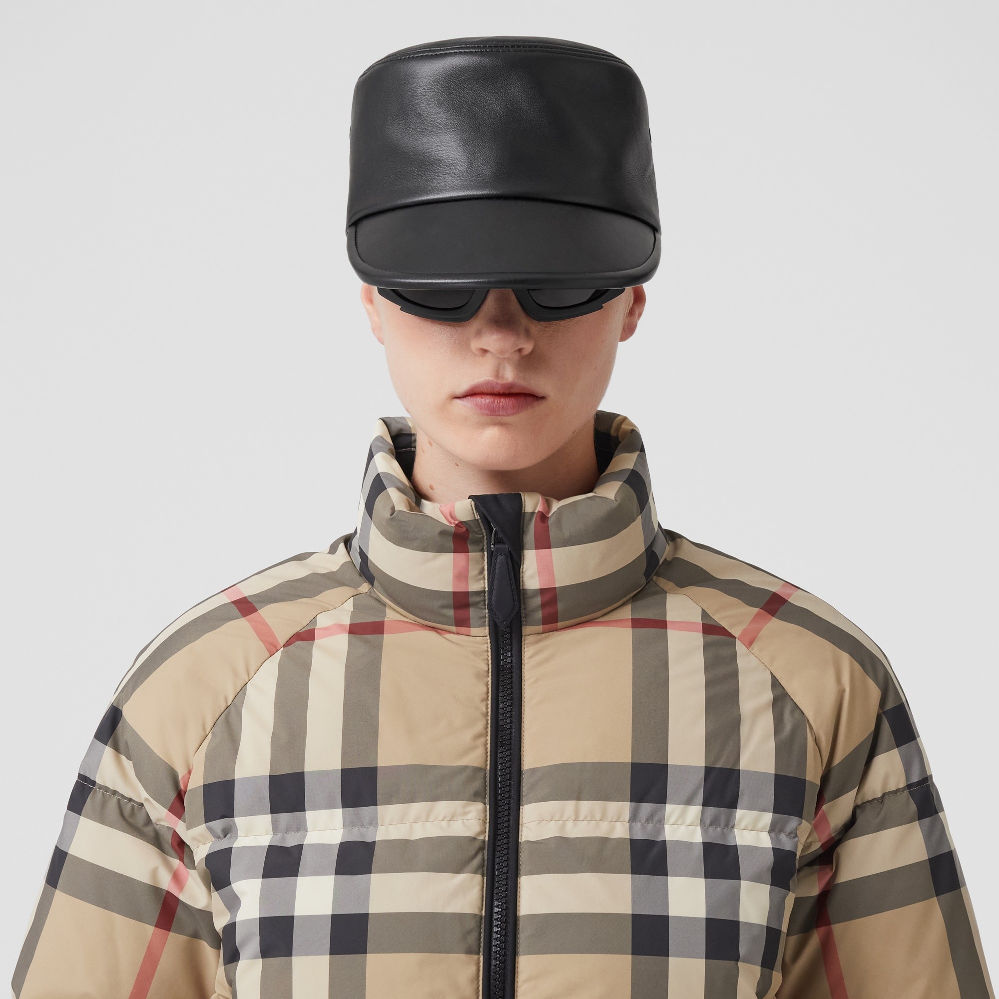 Burberry Check Cropped Puffer Jacket | REVERSIBLE