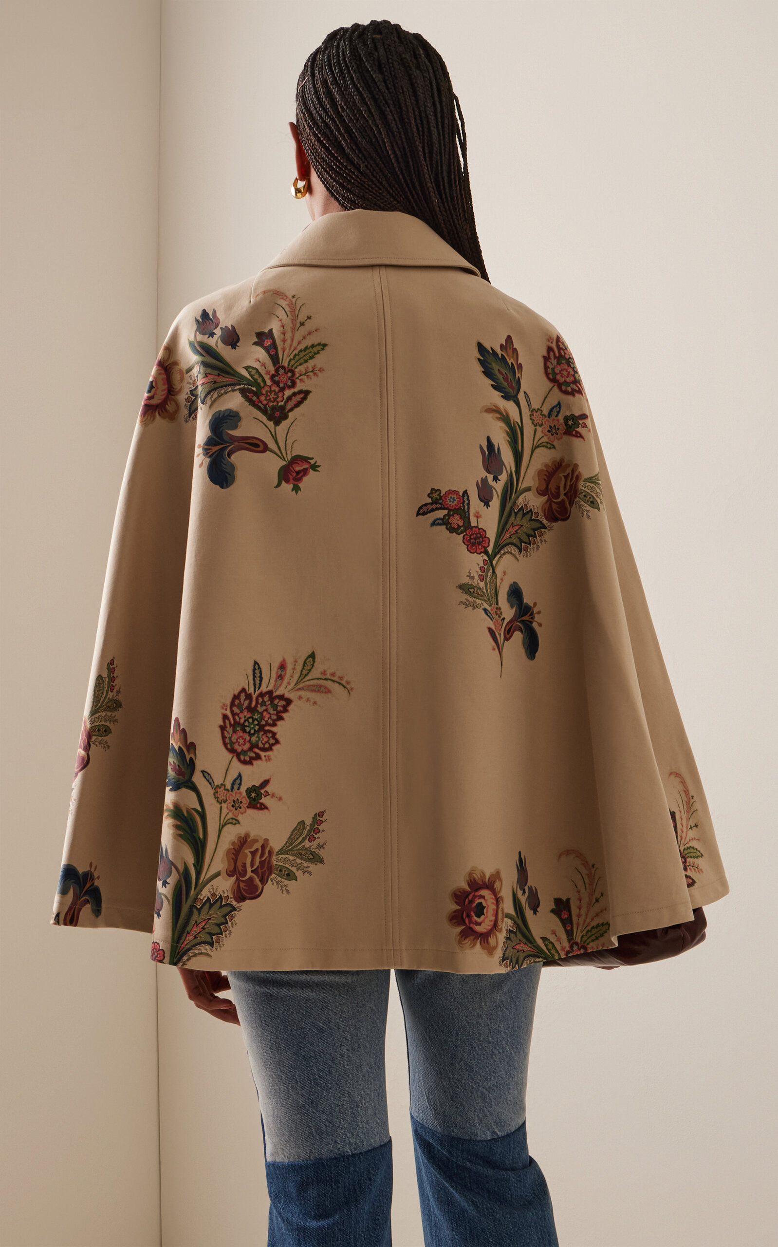 Printed Cotton Cape Coat multi - 4