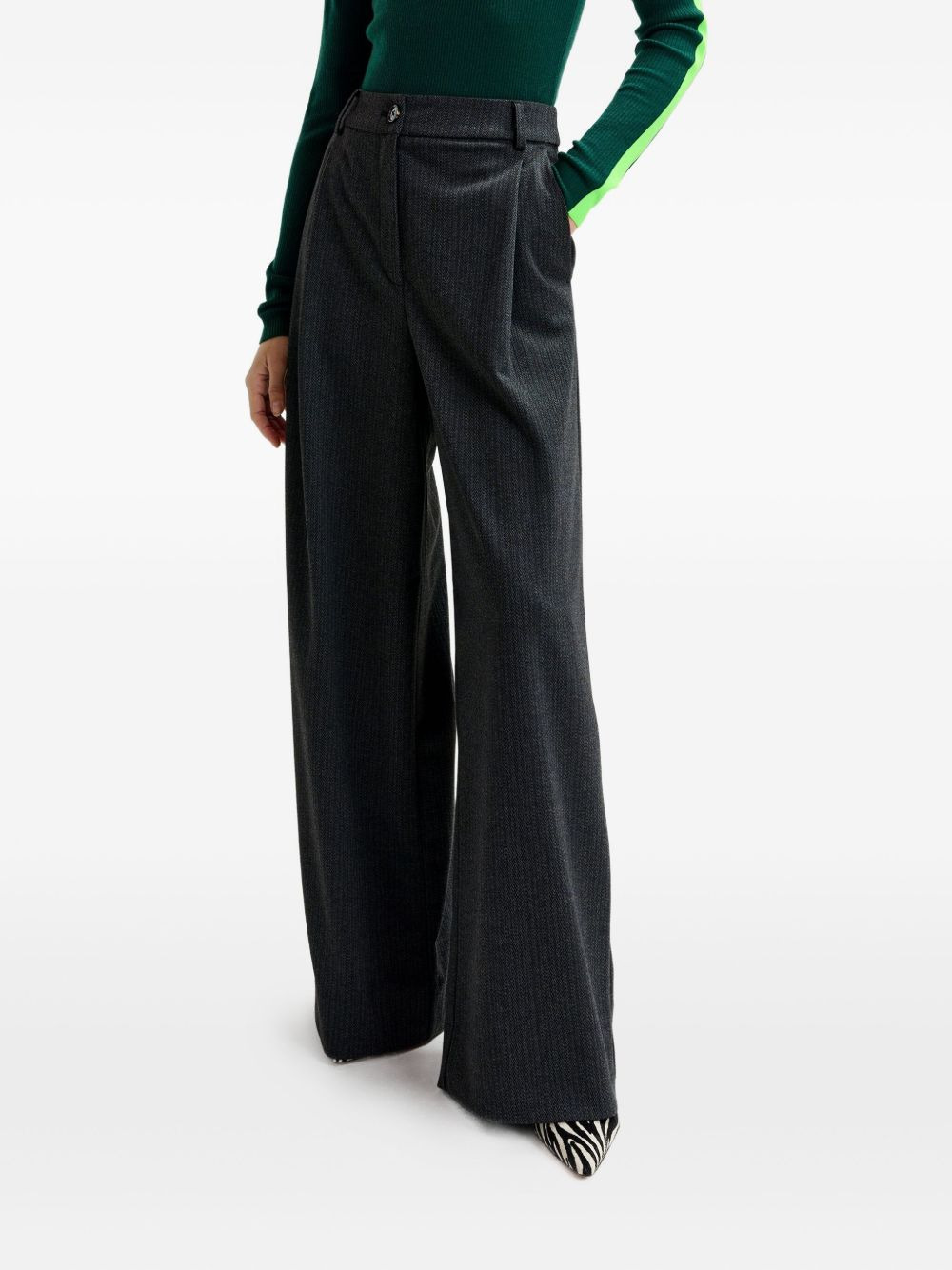 Insult pleated pinstripe trousers - 4
