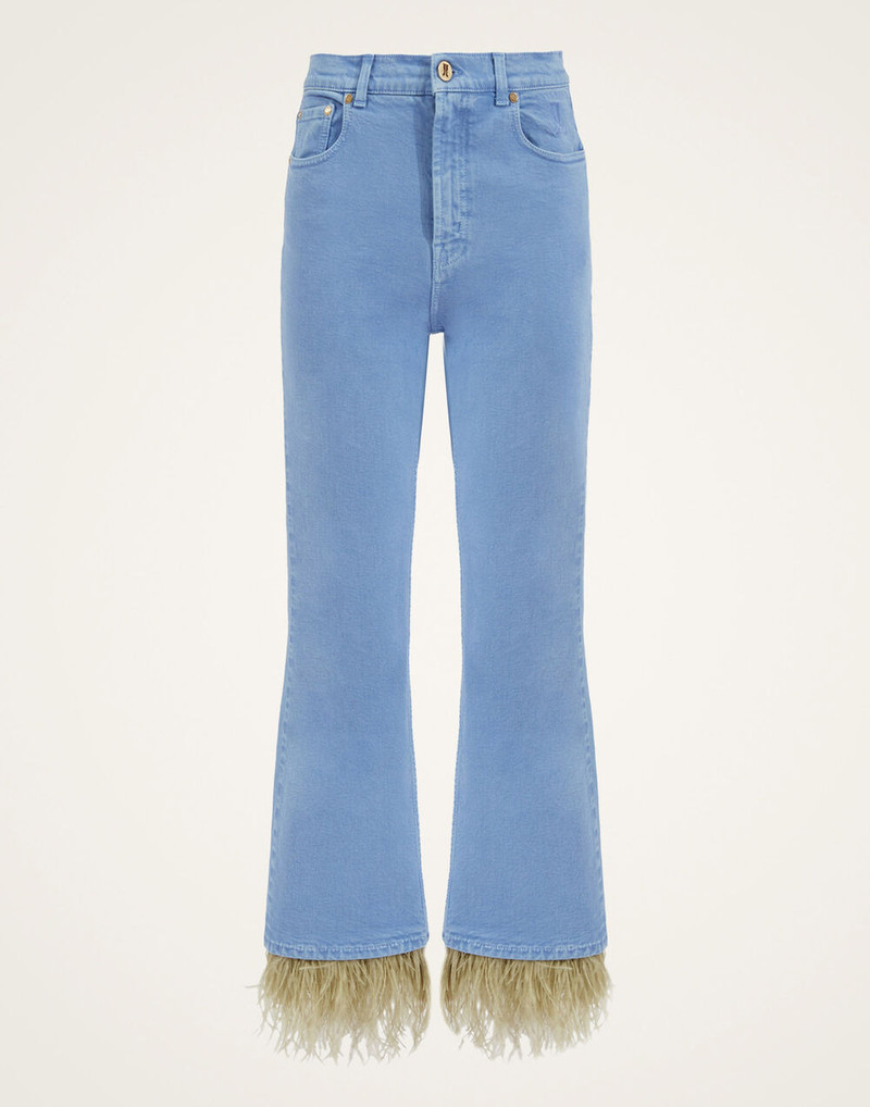 Fancy Crop Jeans (With Feathers) 1
