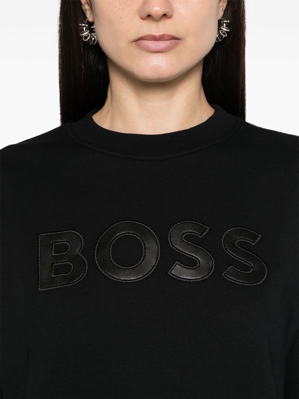 logo-patch cotton sweatshirt - 5