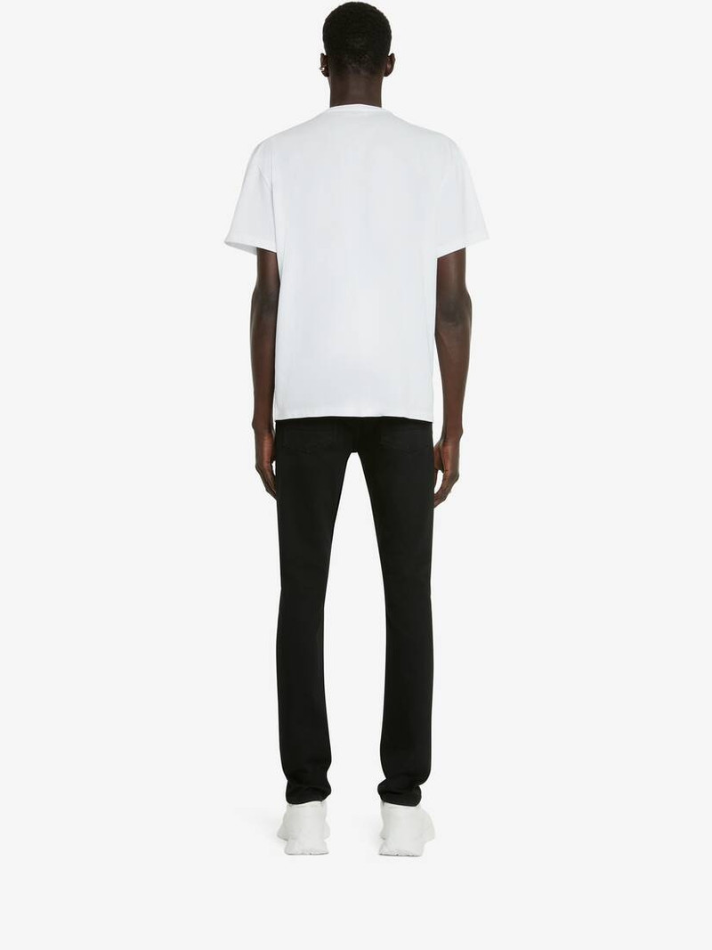 Men's Skeleton Band T-shirt in White Mix 4