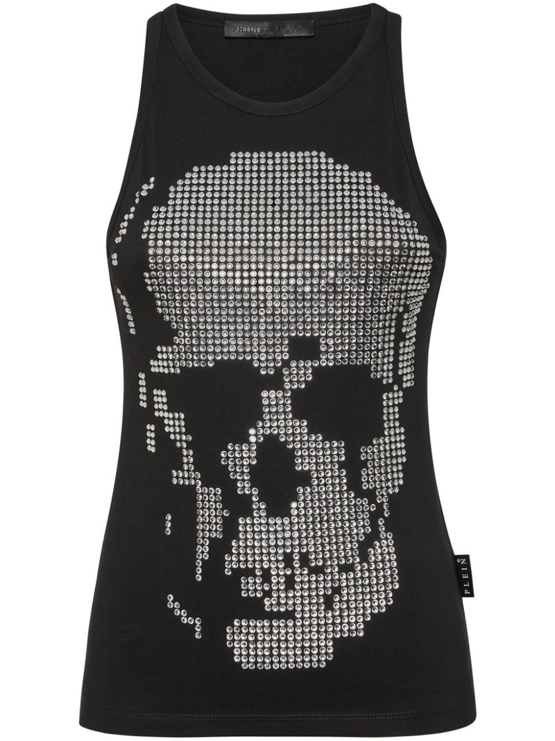 skull-embellished ribbed tank top 1
