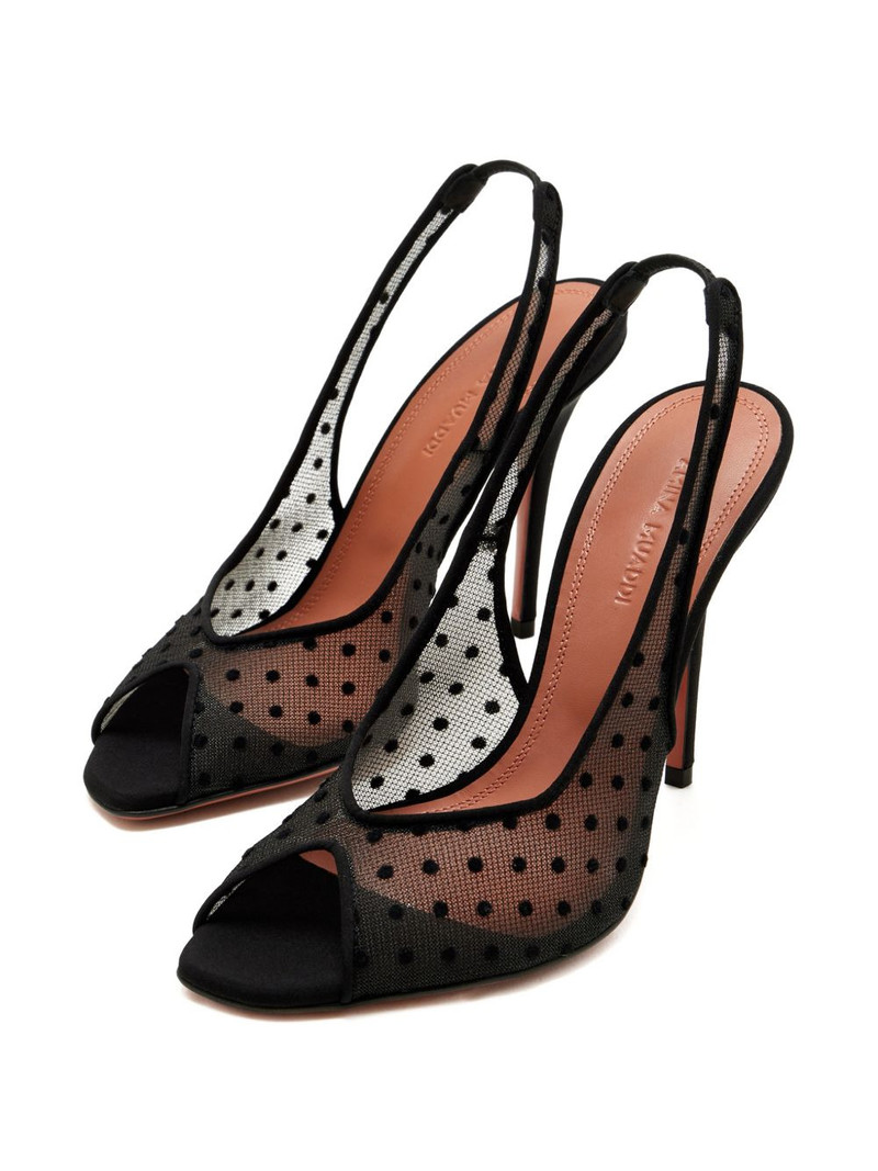 Amina Muaddi Kristina polka-dot slingback sandals outlook