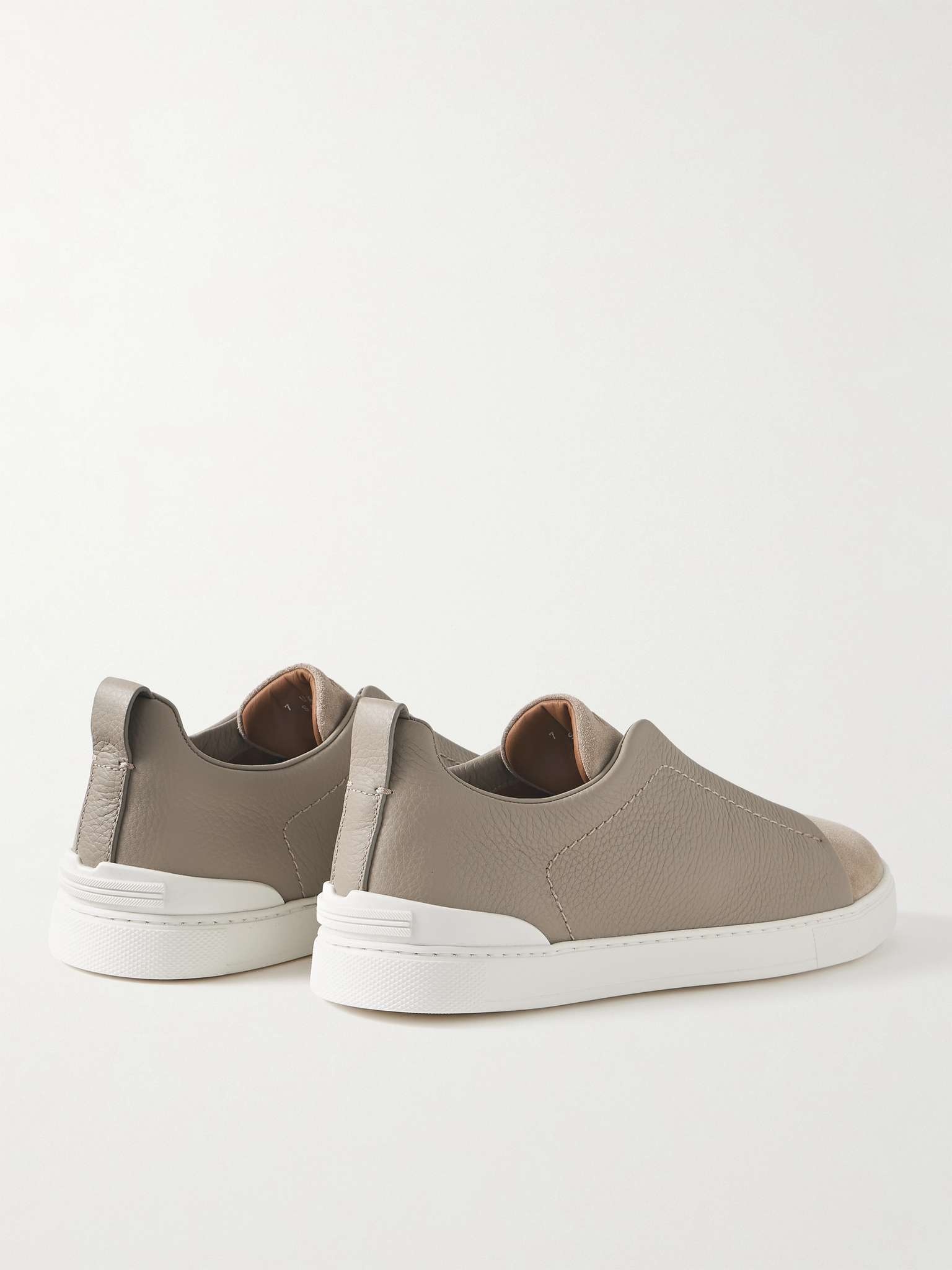 Triple Stitch Full-Grain Leather and Suede Sneakers - 5