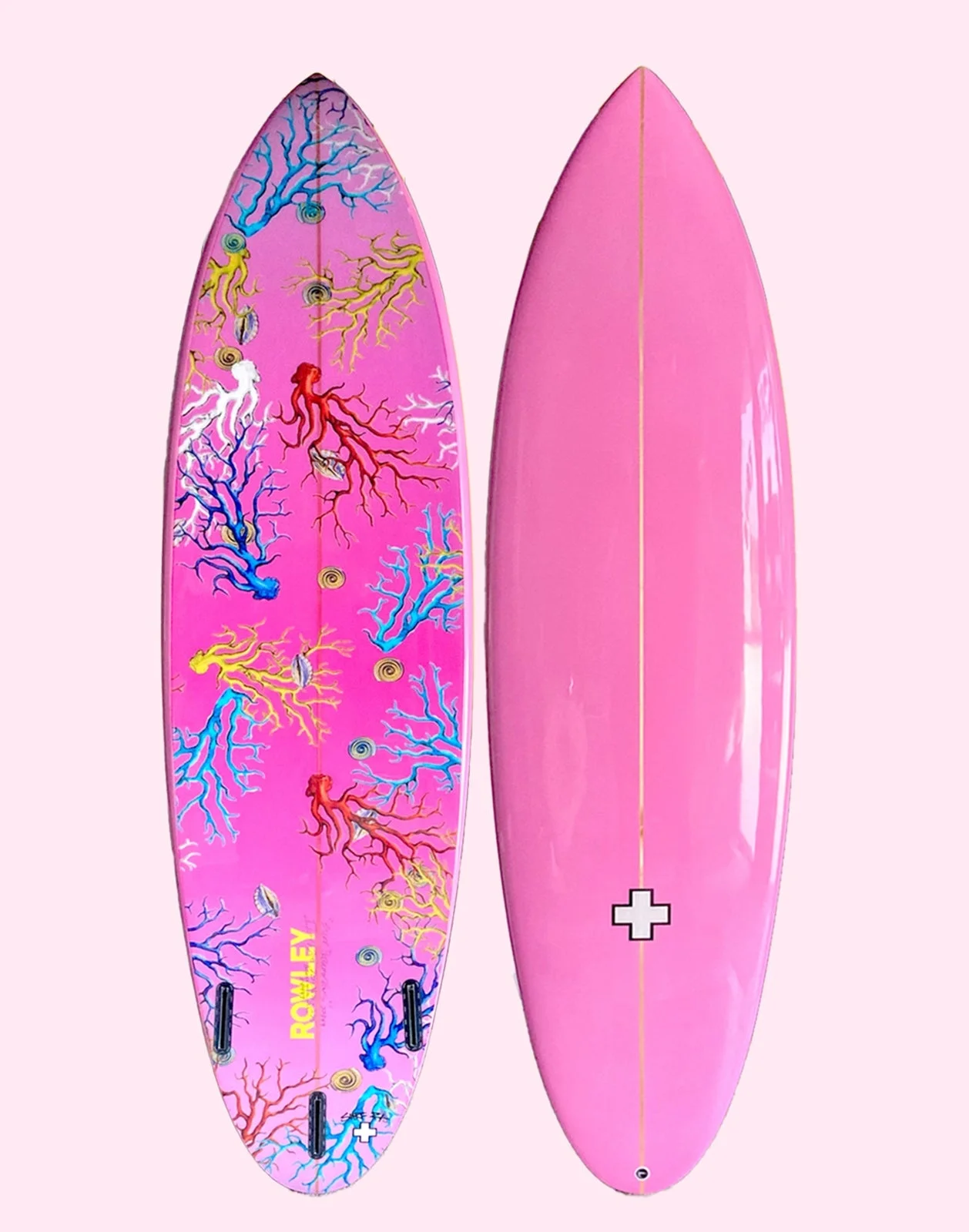 Custom 7' Surfboard - Gradient Corals - 1