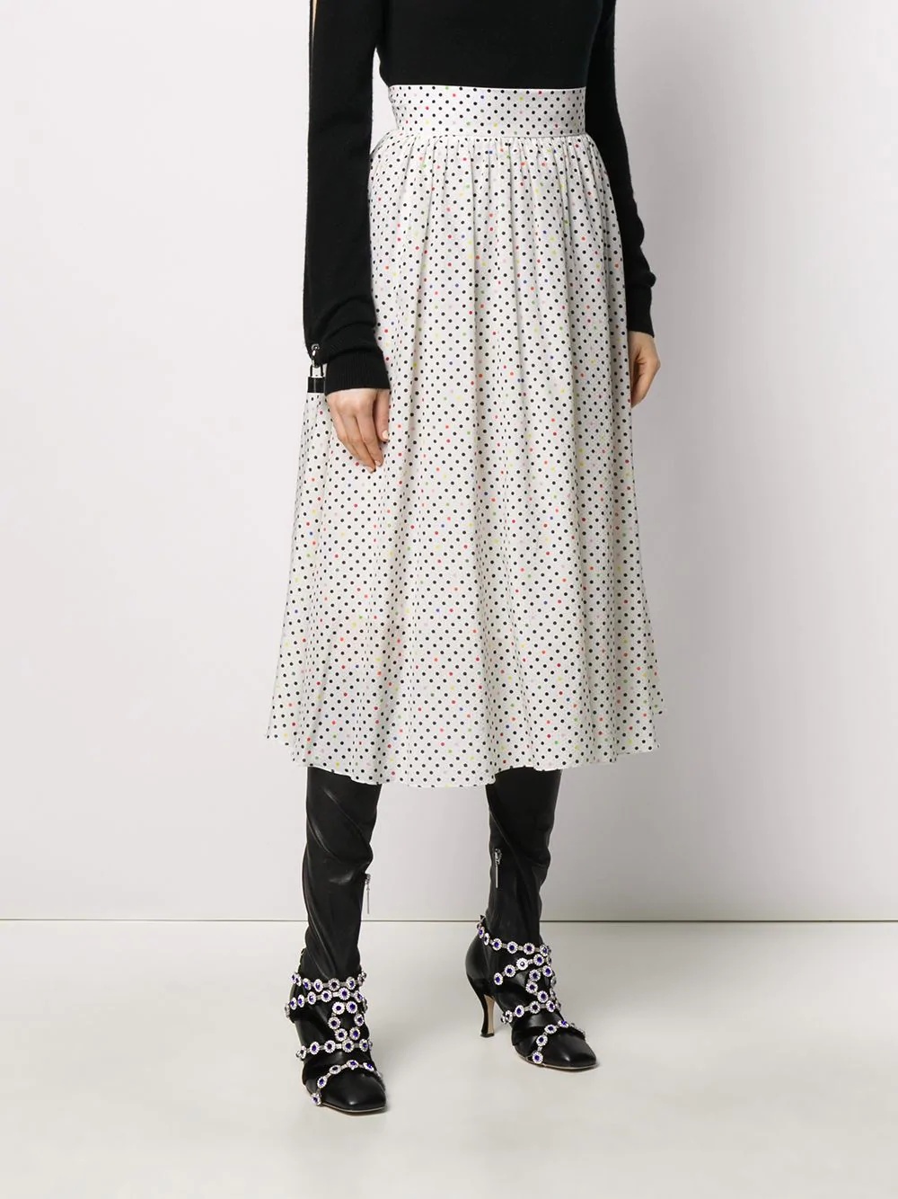 polka dot print pleated skirt - 3