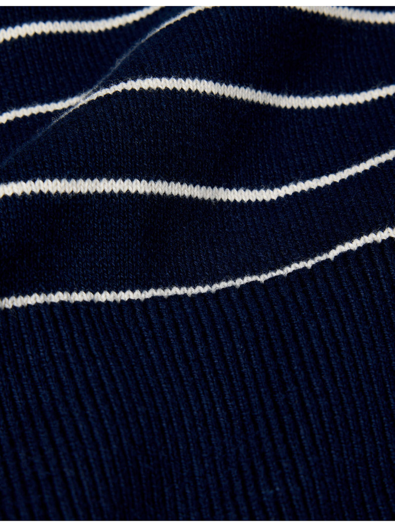 Striped Round-Neck Stretch Cotton-Blend Jumper 4