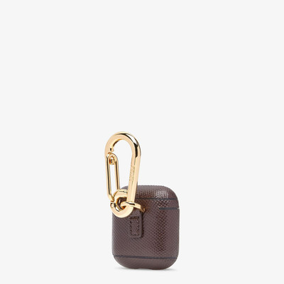 FENDI Headphone holder in brown karung outlook