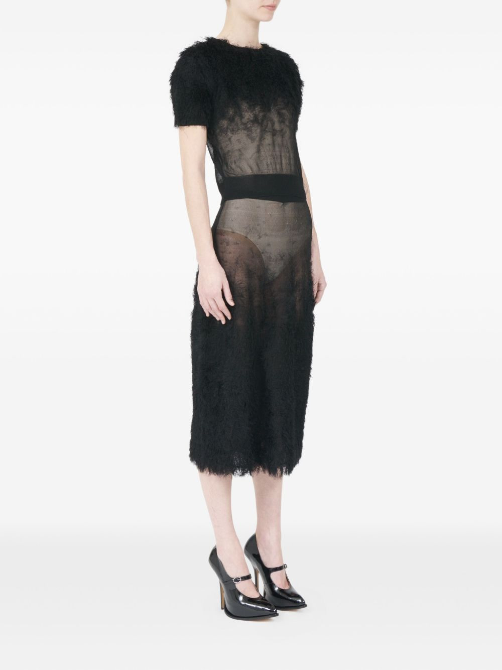 short-sleeved fuzzy blouse - 3