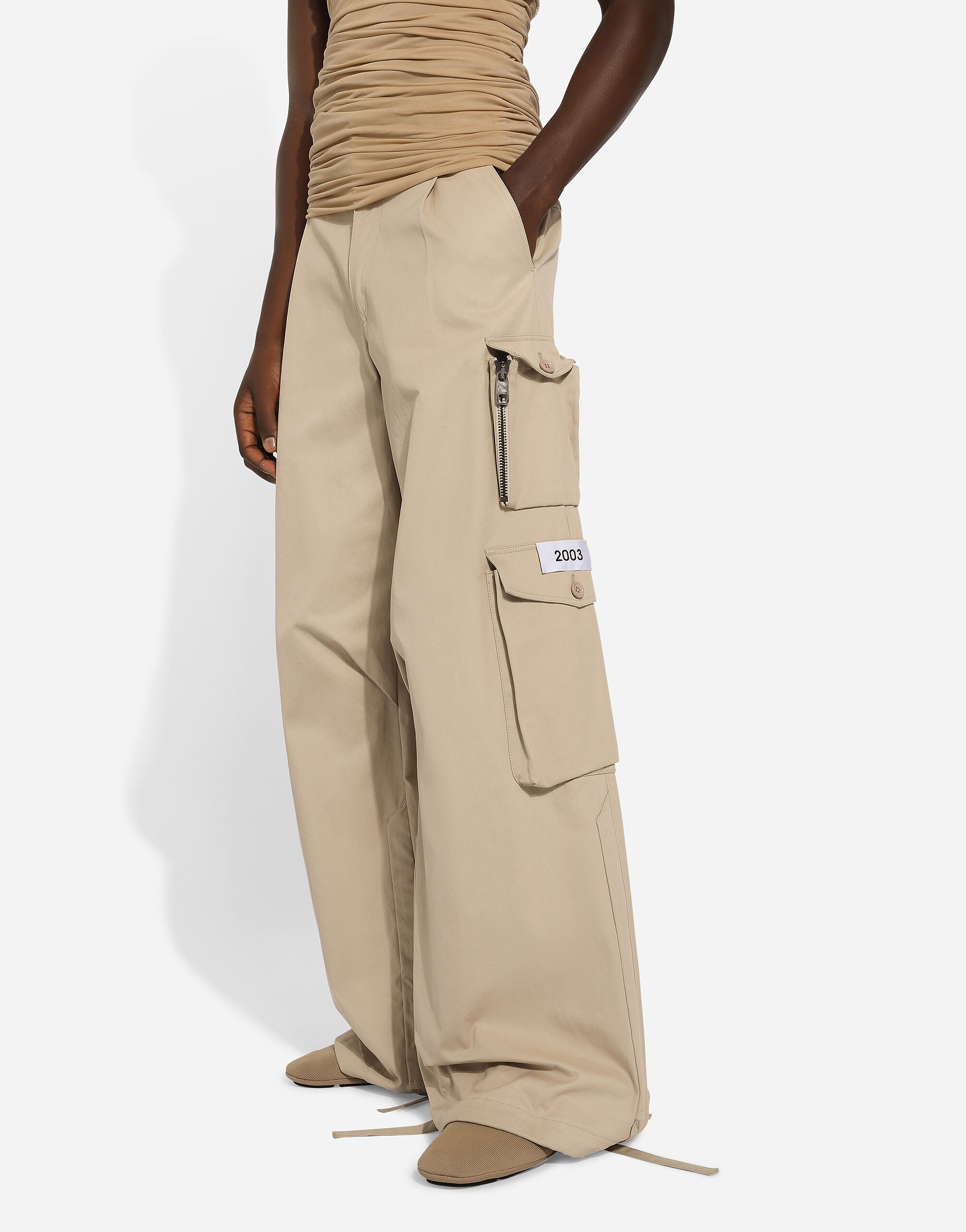 Cotton gabardine cargo pants - 4