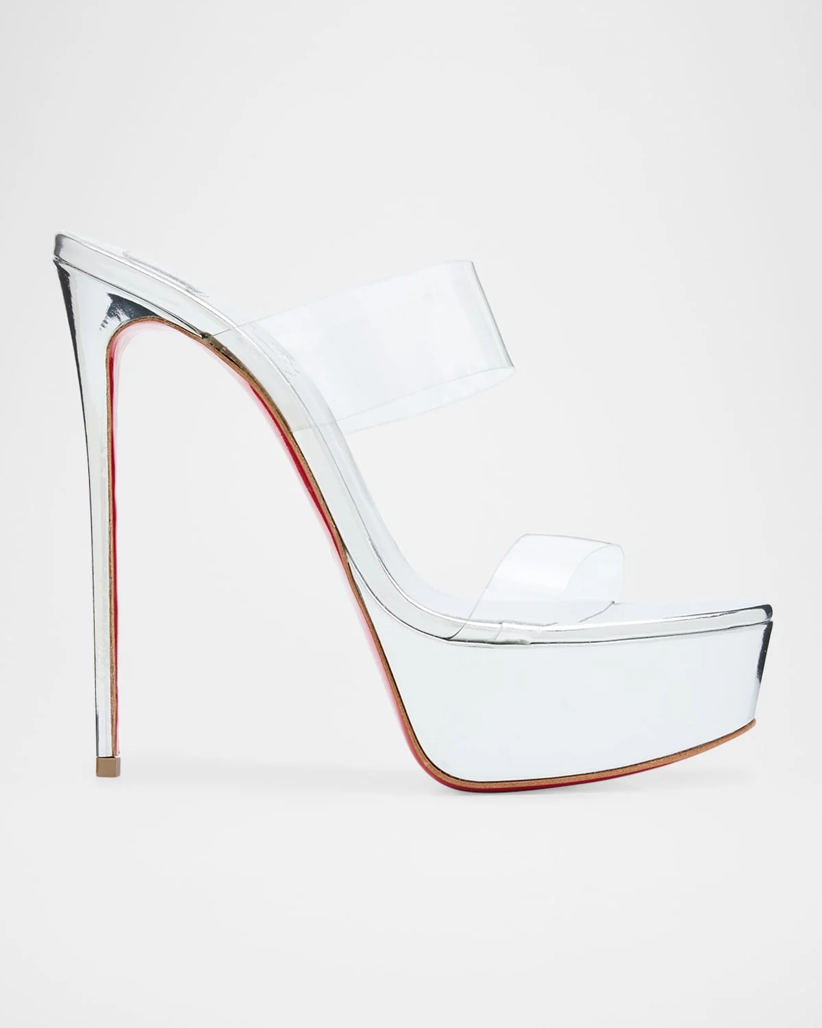 150mm Just Nothing Metallic Leather Platform Sandals - 1