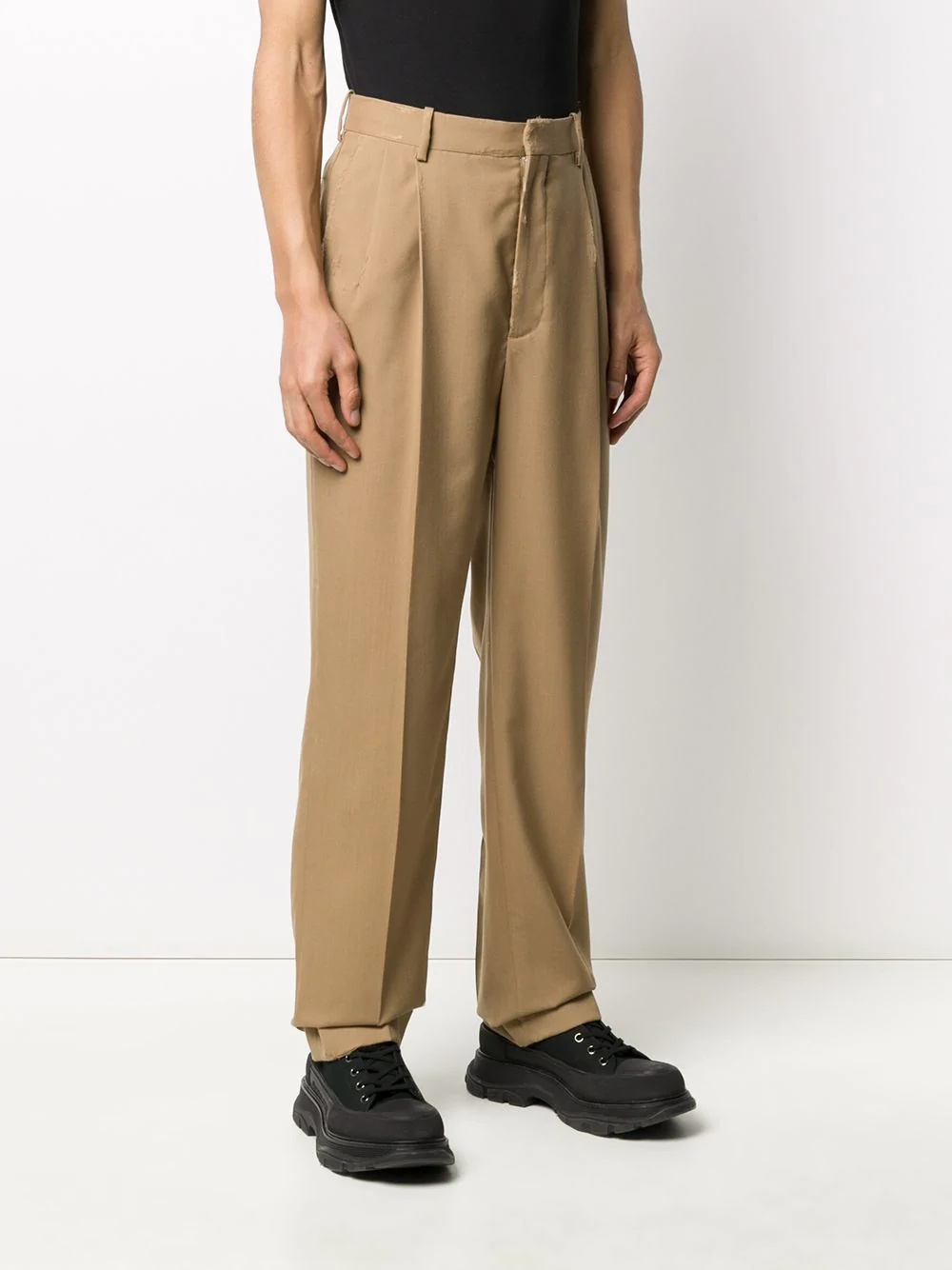 straight leg tailored trousers - 3